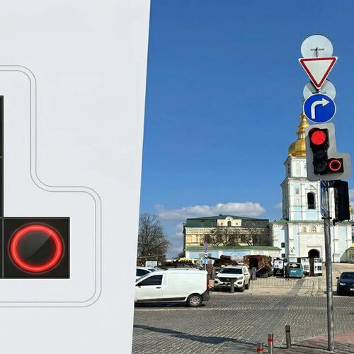 Київ отримав новий світлофор – з двома червоними сигналами