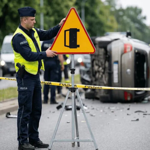 Дорожній знак з перевернутим авто на жовтому фоні: що означає