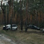 Електромобіль Polestar на місці аварії на Львівщині